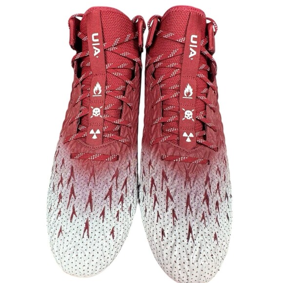 Under Armour Spotlight Clone 4 MC White Red Maroon Football Cleats Size 16 New - Picture 4 of 10